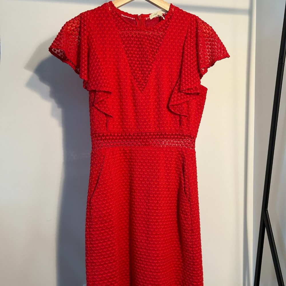 Maje | Roucoul heart-embroidered silk-blend dress